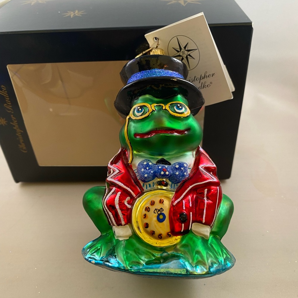 Radko LEAP FROG ornament w/tag and box